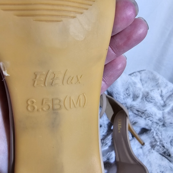 ElElax High Heels Stiletto Women's Ankle Strap Pumps Nude Open Toe Size 8.5B(M) - Picture 9 of 16